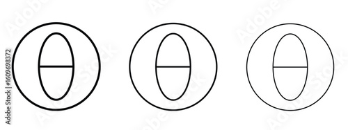 Theta icon linear style sign for mobile concept and web design.