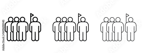 Tour guide people icon linear style sign for mobile concept and web design.