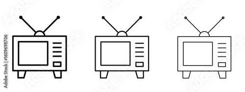 Tv retro icon linear style sign for mobile concept and web design.