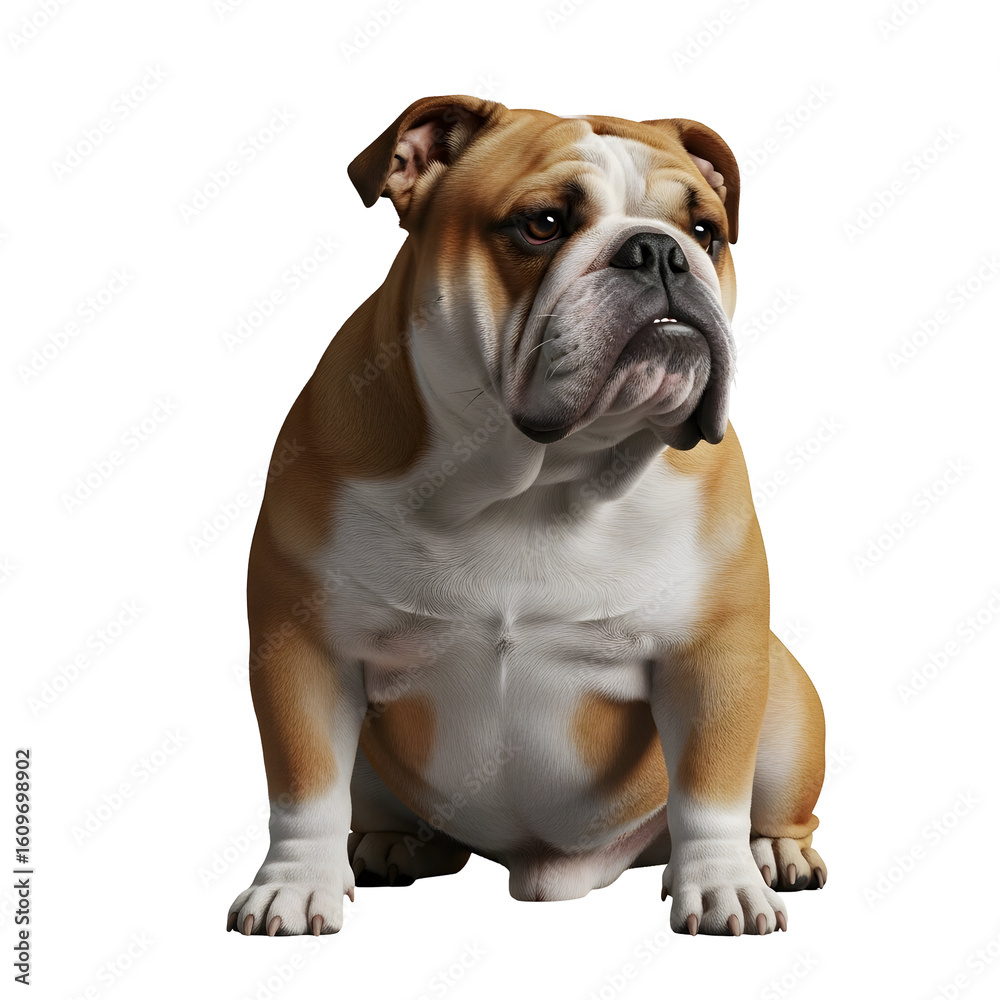 Obraz premium English bulldog portrait on black background