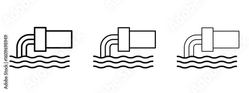 Wastewater icon linear style sign for mobile concept and web design.