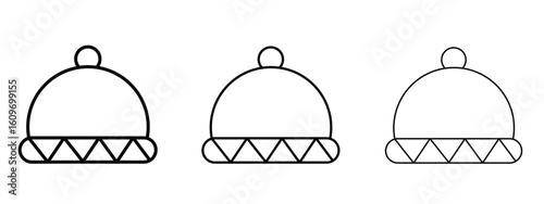 Winter hat icon linear style sign for mobile concept and web design.