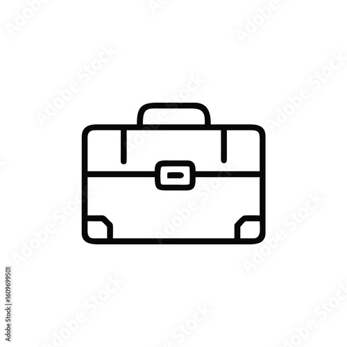 Outline icon a briefcase with a handle clasp symbol luggage
