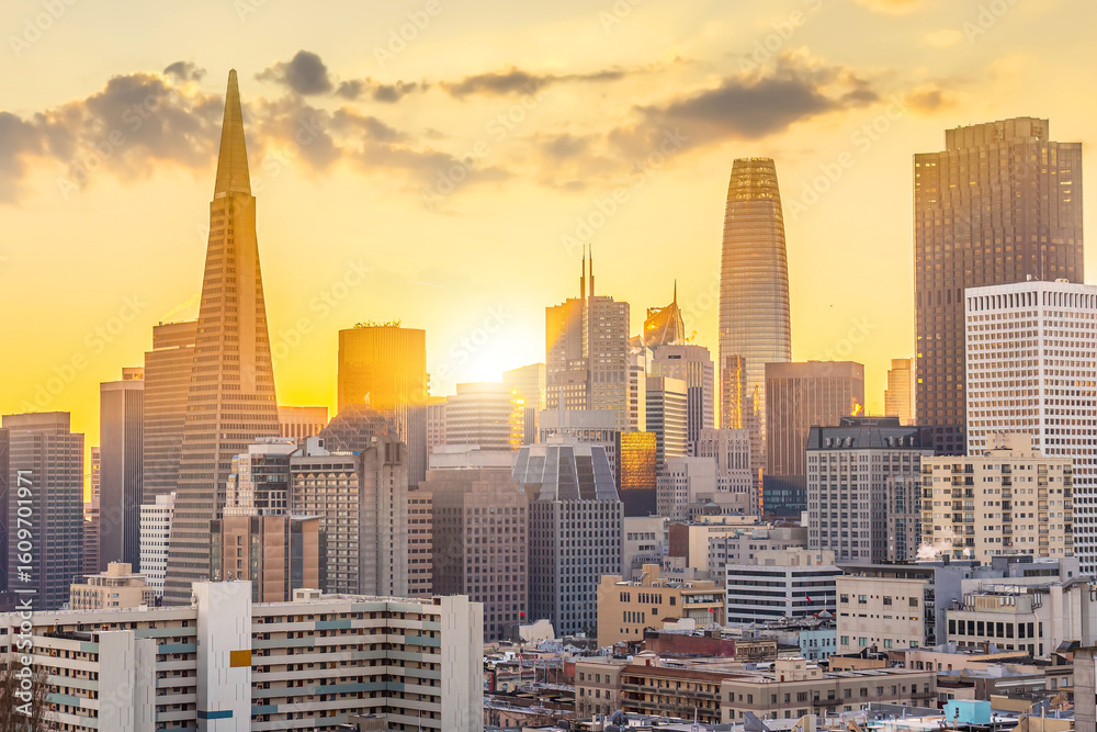 Obraz premium Scenic view of downtown San Francisco California