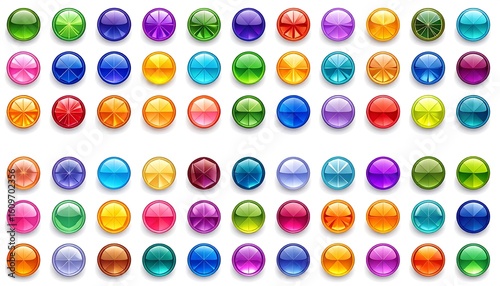Colorful glossy buttons in various shades