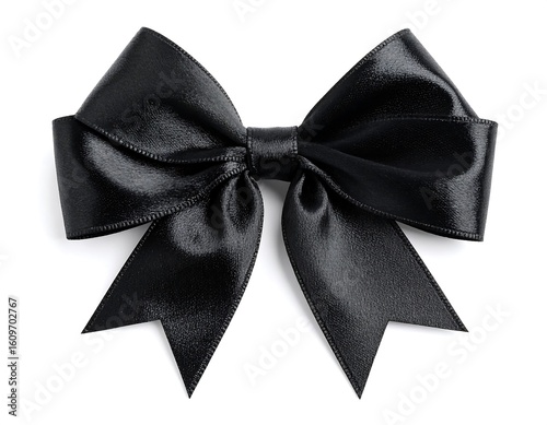 Black satin ribbon bow (1)