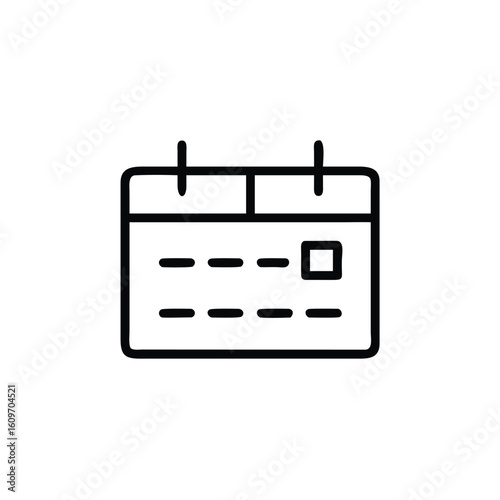 Simple outline calendar icon with days square schedule planning