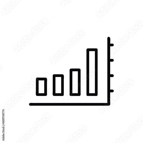 Bar graph icon showing upward trend on chart data