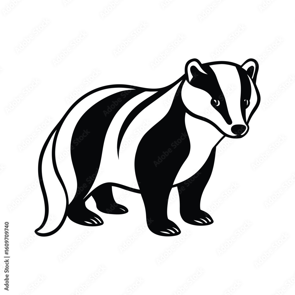 Fototapeta premium A badger line art vector illustration