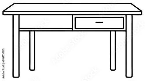 Modern work desk vector furniture design