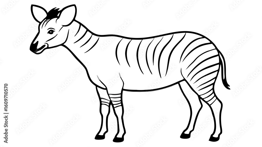 Obraz premium Realistic Okapi Animal Vector for Wildlife Artwork