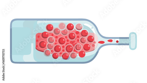 Blood clot in bottle medical illustration healthcare disease thrombosis embolism blood vessel circulatory system