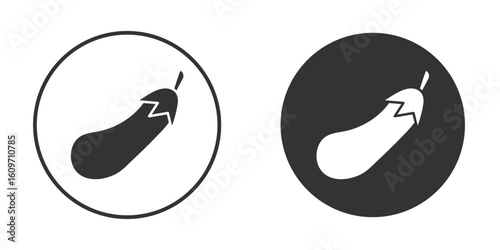 Aubergine icon symbol sign in solid style.