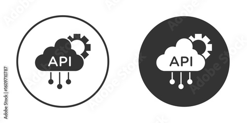 API icon symbol sign in solid style.