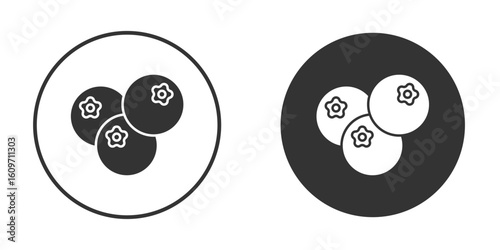 Blueberries icon symbol sign in solid style.