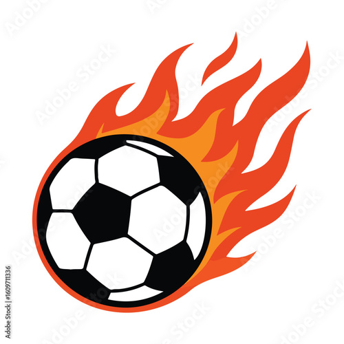 "Flaming Soccer Ball Icon – Sports Fireball Vector Illustration"

