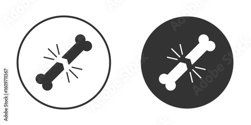 Bone break icon symbol sign in solid style.