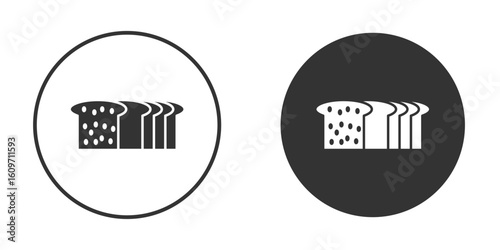 Bread loaf icon symbol sign in solid style.