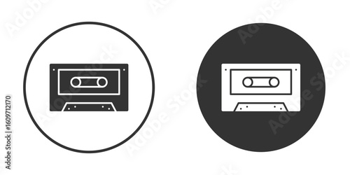 Cassette tape icon symbol sign in solid style.