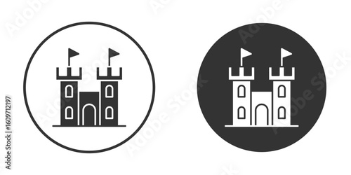 Castle icon symbol sign in solid style.