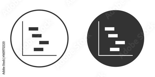 Chart gantt icon symbol sign in solid style.