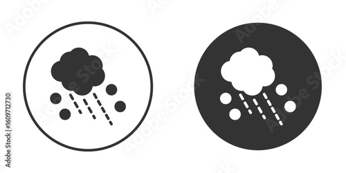 Cloud hail icon symbol sign in solid style.