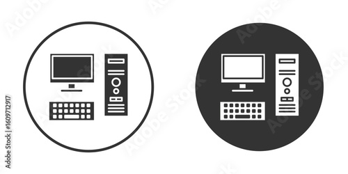 Computer icon symbol sign in solid style.