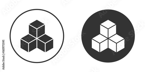 Cubes icon symbol sign in solid style.