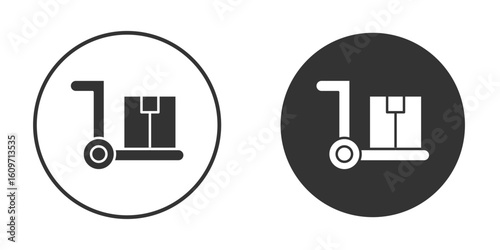 Dolly flatbed icon symbol sign in solid style.