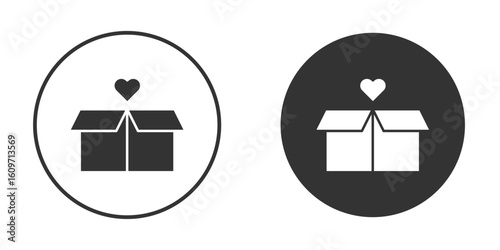 Donation box icon symbol sign in solid style.