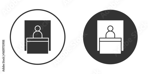 Exhibitor icon symbol sign in solid style.