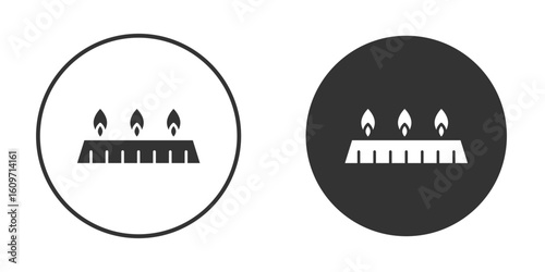 Fire burner icon symbol sign in solid style.