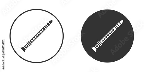 Flute icon symbol sign in solid style.