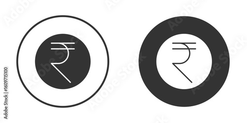 Indian rupee icon symbol sign in solid style.