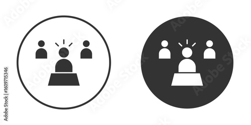 Leadership icon symbol sign in solid style.