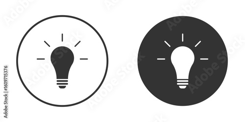 Light bulb icon symbol sign in solid style.