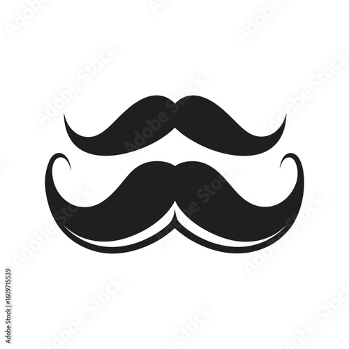 retro style moustache icon vector illustration