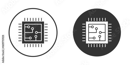 Microchip icon symbol sign in solid style.