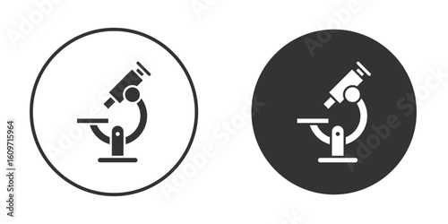 Microscope icon symbol sign in solid style.
