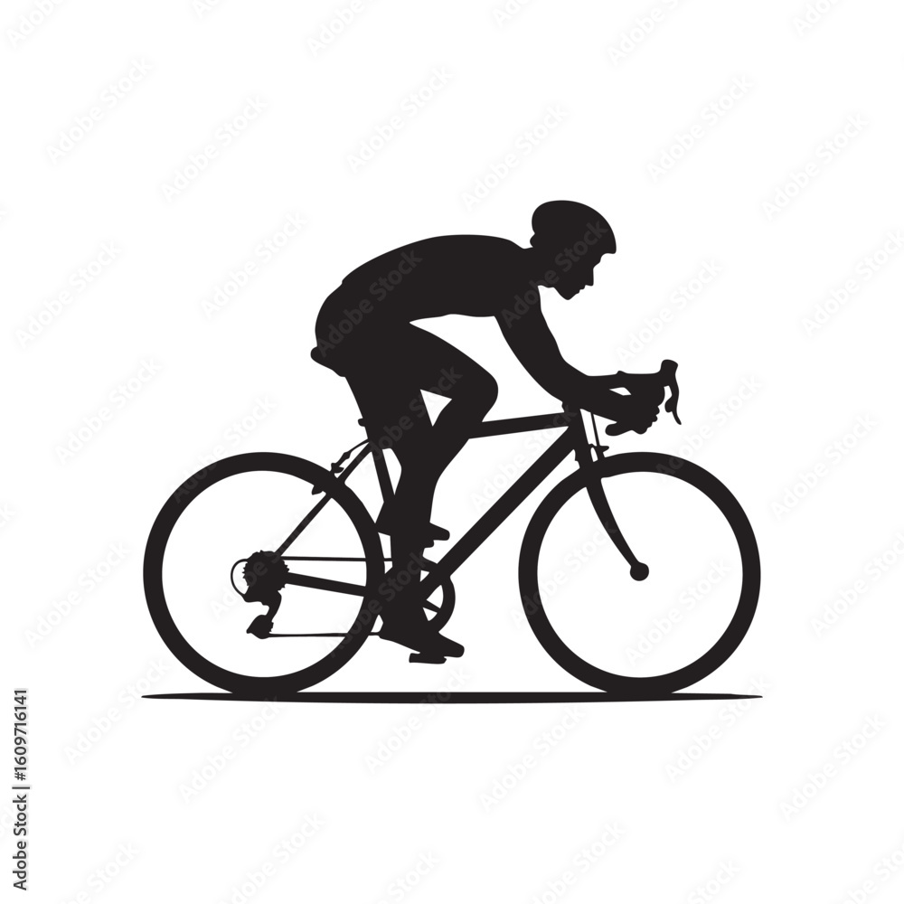 Obraz premium Cyclist silhouette in motion on a bicycle racing sport