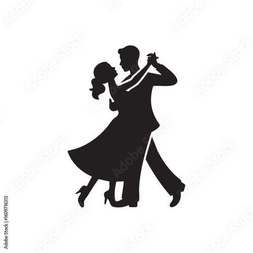 Elegant couple dancing ballroom style ballroom dancing formal wear