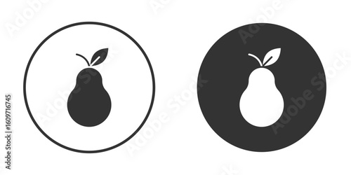 Pear icon symbol sign in solid style.