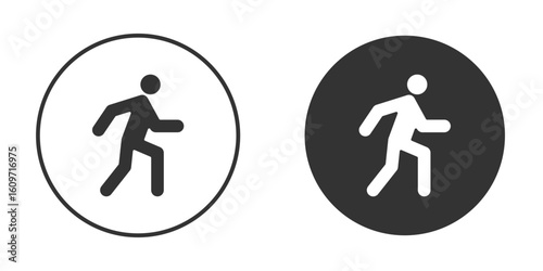 Person walking icon symbol sign in solid style.