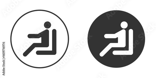 Person seat icon symbol sign in solid style.