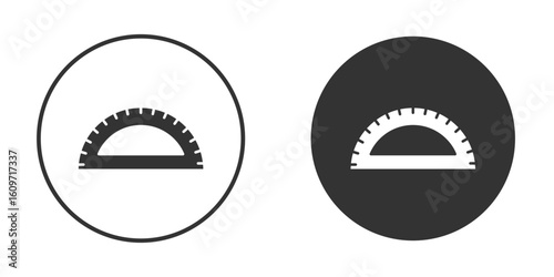 Protractor icon symbol sign in solid style.