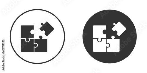 Puzzle pieces icon symbol sign in solid style.