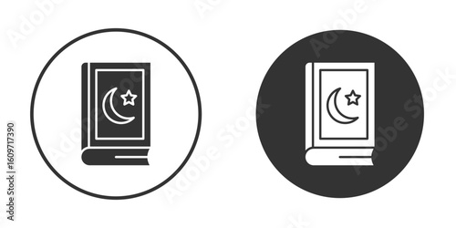 Quran book icon symbol sign in solid style.