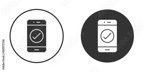 Reservation smartphone icon symbol sign in solid style.