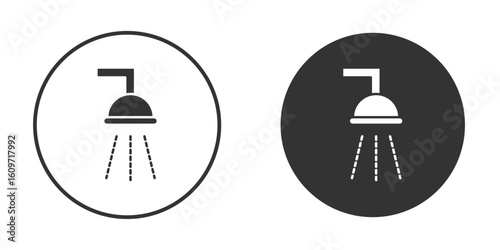 Shower icon symbol sign in solid style.