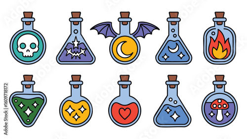 Potion Bottles Fantasy Elixirs and Magical Concoctions